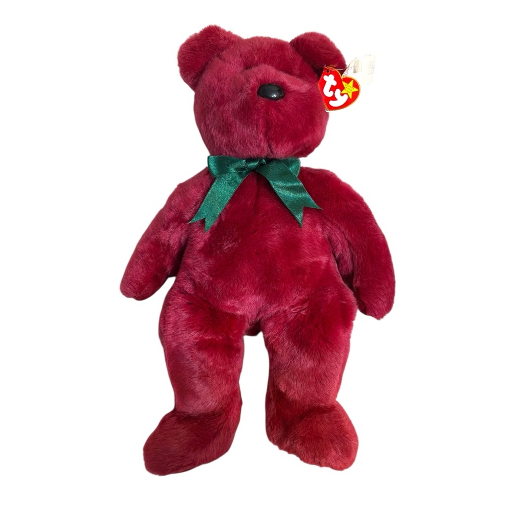 Ty Beanie Buddies Teddy 13” cranberry burgundy red bear stuffed animal